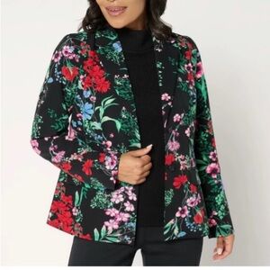 Joan Rivers Printed Floral Stretch Twill Blazer-missing Label Tag